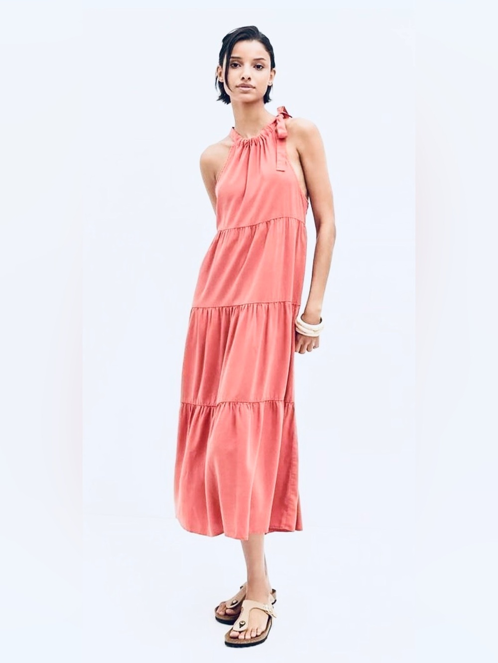 Cloth & Stone Adjustable Halter Tie Maxi Dress.  Size Small